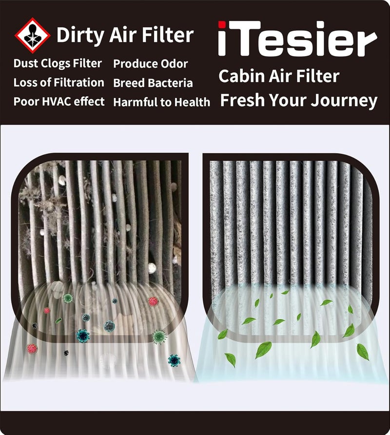 ITESIER Engine Cabin Air Filter kit for Pilot 3.5L (2023 2024 2025), MDX 3.5L ONLY (2022-2025), Replaces 17220-61A-A00, 80292-TF0-G01, SA50144 (only for 3.5L) - Image 5